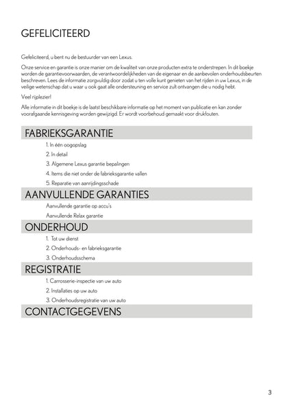 2024 Lexus Service & Garantieboekje | Nederlands