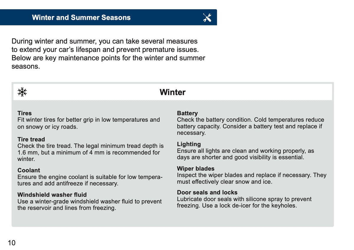 Mini Maintenance Book | English