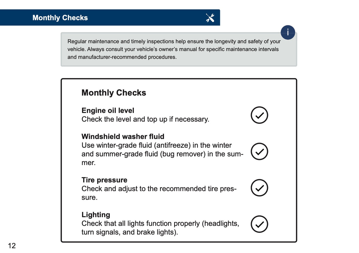 Mini Maintenance Book | English