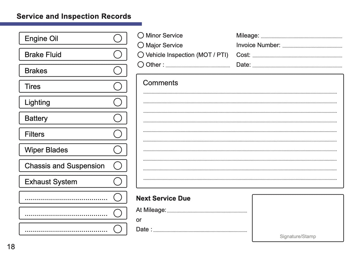 Mini Maintenance Book | English