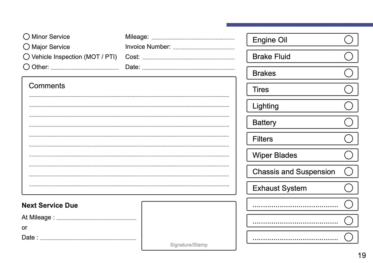 Mini Maintenance Book | English