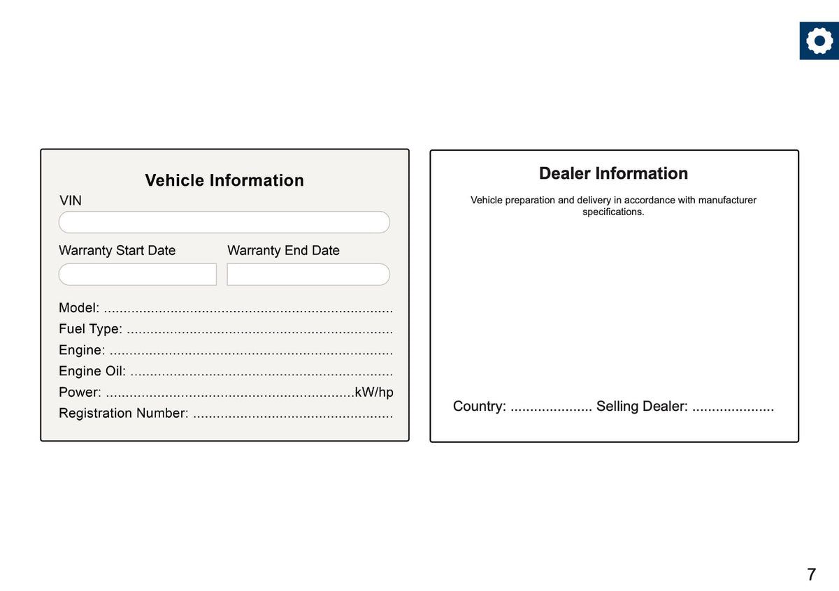 Mini Maintenance Book | English