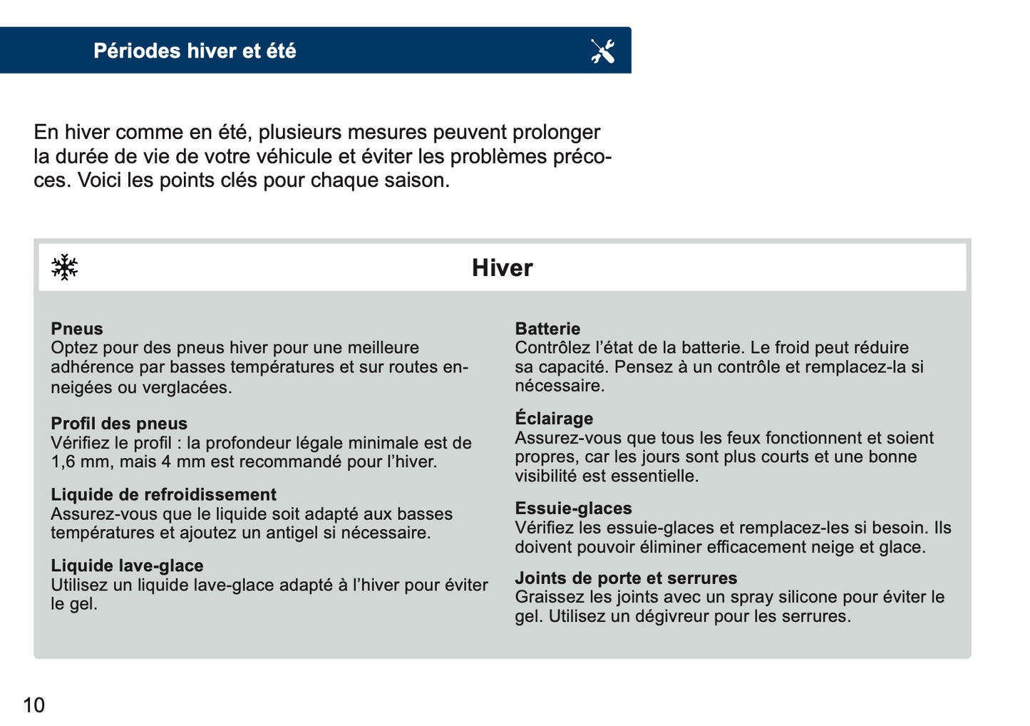 Mini Livret d'entretien | Français