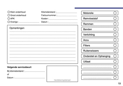 Mini Maintenance Book | Dutch
