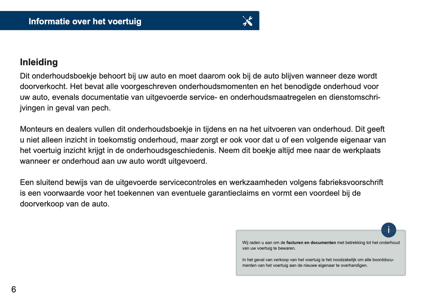 Mini Onderhoudsboekje | Nederlands