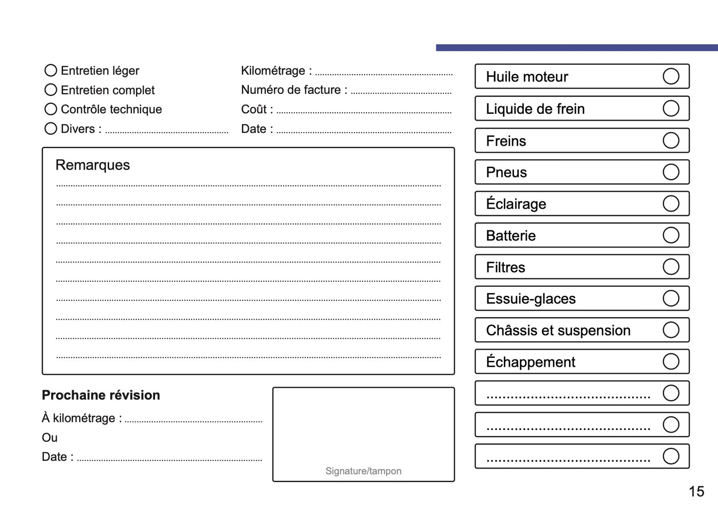 Mazda Maintenance Book | French