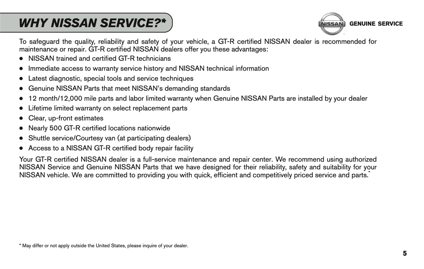 2016 Nissan GT-R Service & Maintenance Guide | English