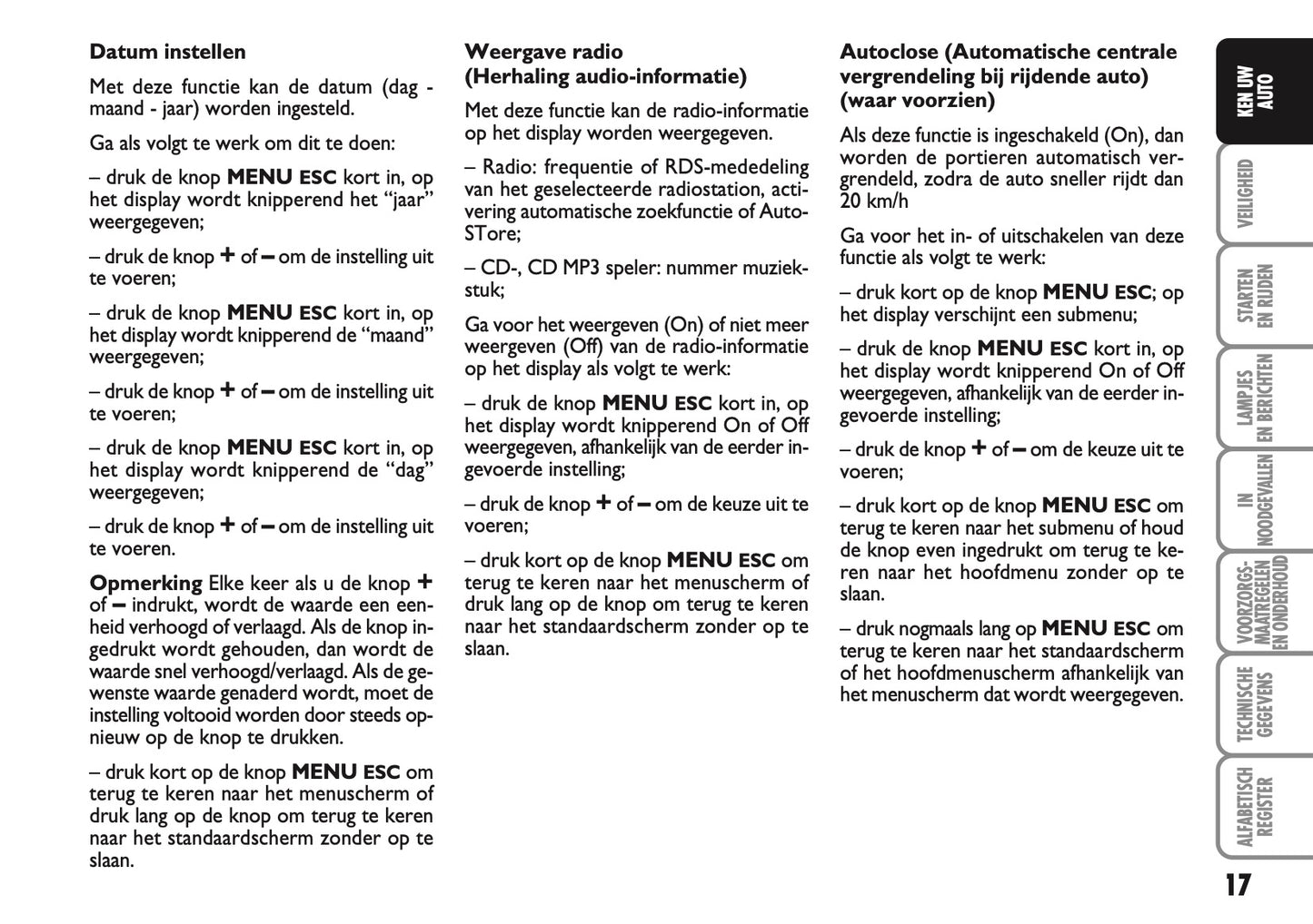 2010-2011 Abarth 500 Gebruikershandleiding | Nederlands