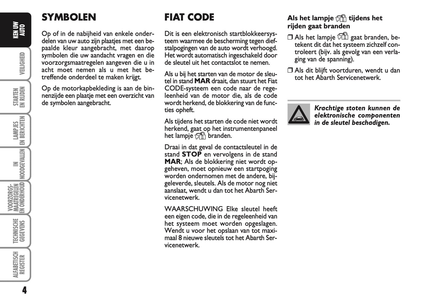 2010-2011 Abarth 500 Gebruikershandleiding | Nederlands