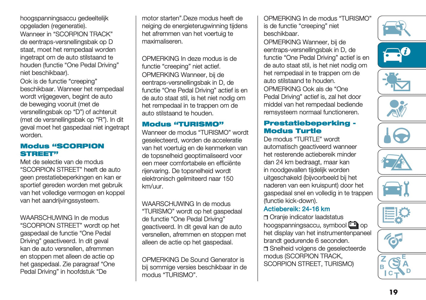 2024-2025 Abarth 500e Gebruikershandleiding | Nederlands