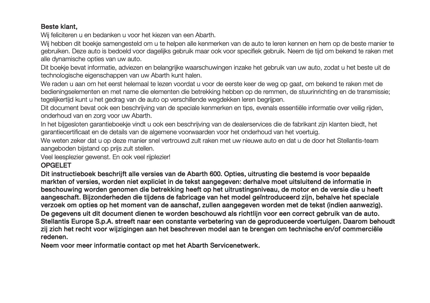 2024-2025 Abarth 600e Gebruikershandleiding | Nederlands