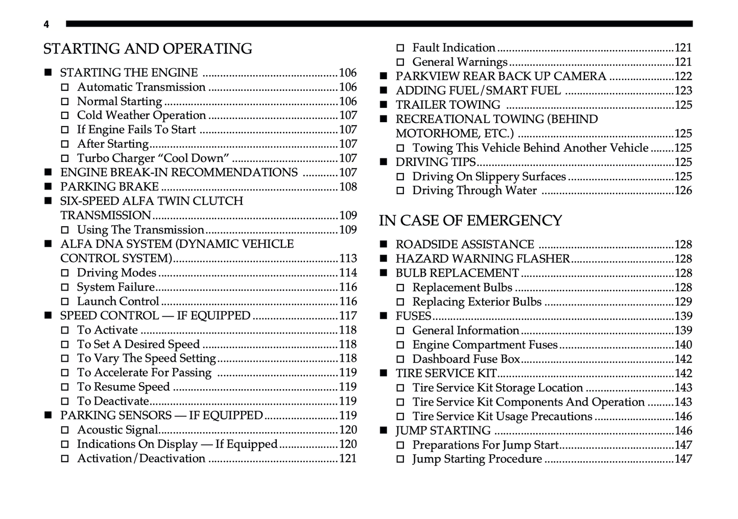 2020 Alfa Romeo 4C Spider Owner's Manual | English