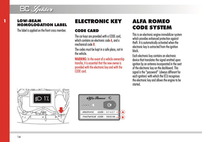 2009-2010 Alfa Romeo 8C Spider Owner's Manual | English