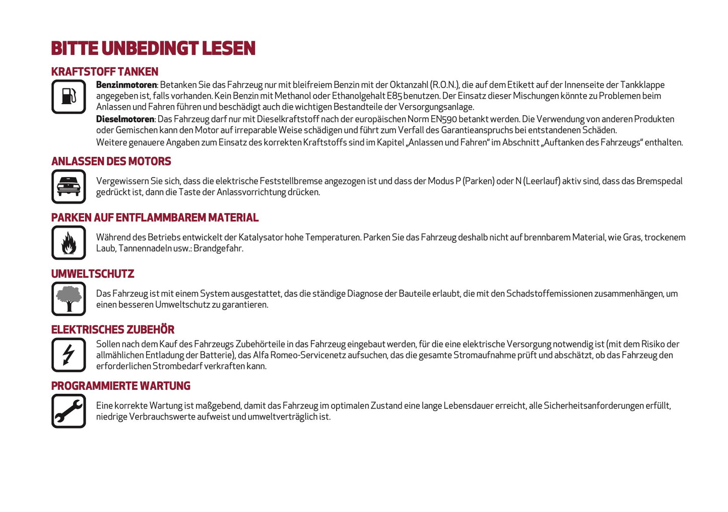 2024-2025 Alfa Romeo Giulia Bedienungsanleitung | Deutsch