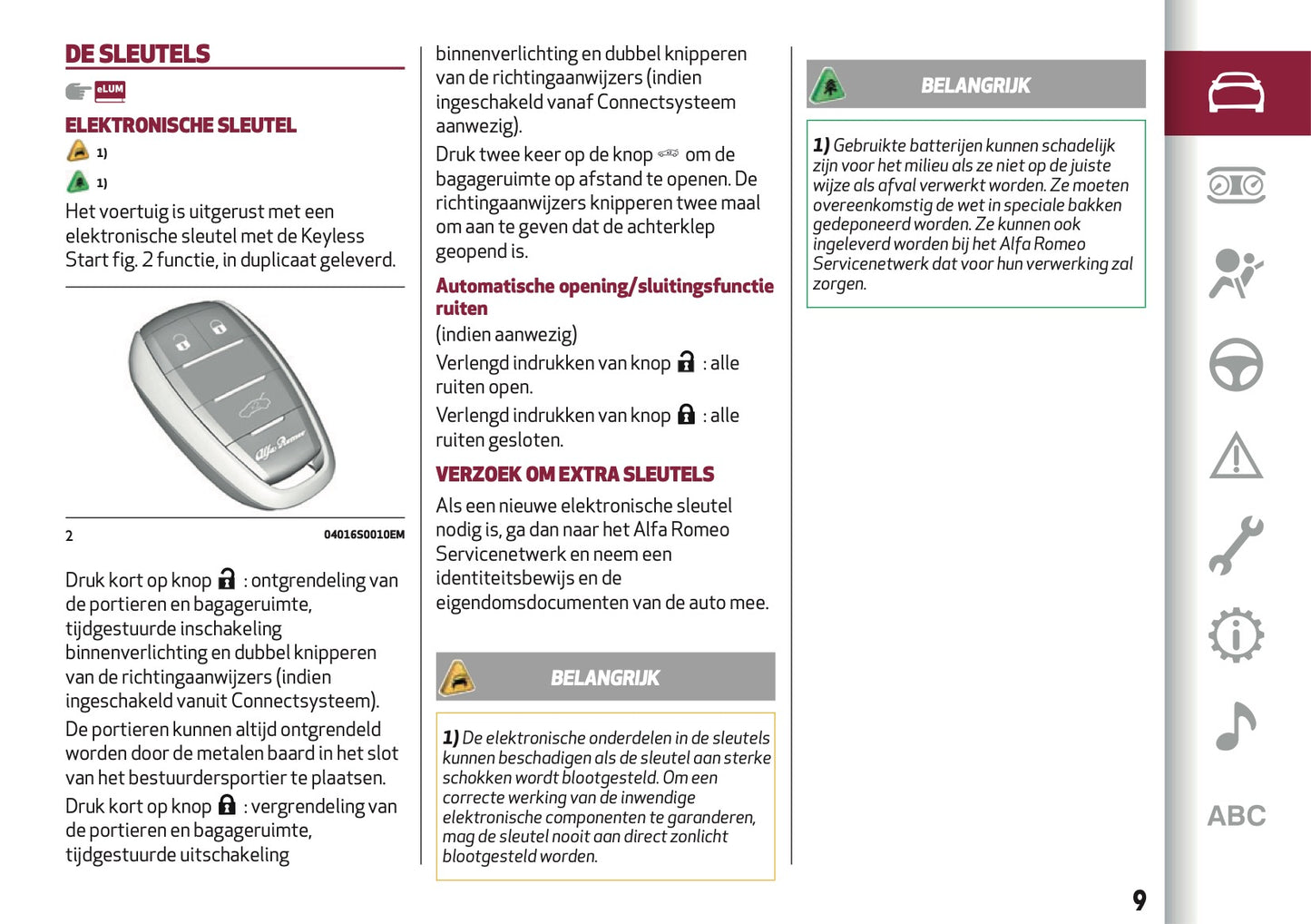 2018 Alfa Romeo Giulia Owner's Manual | Dutch