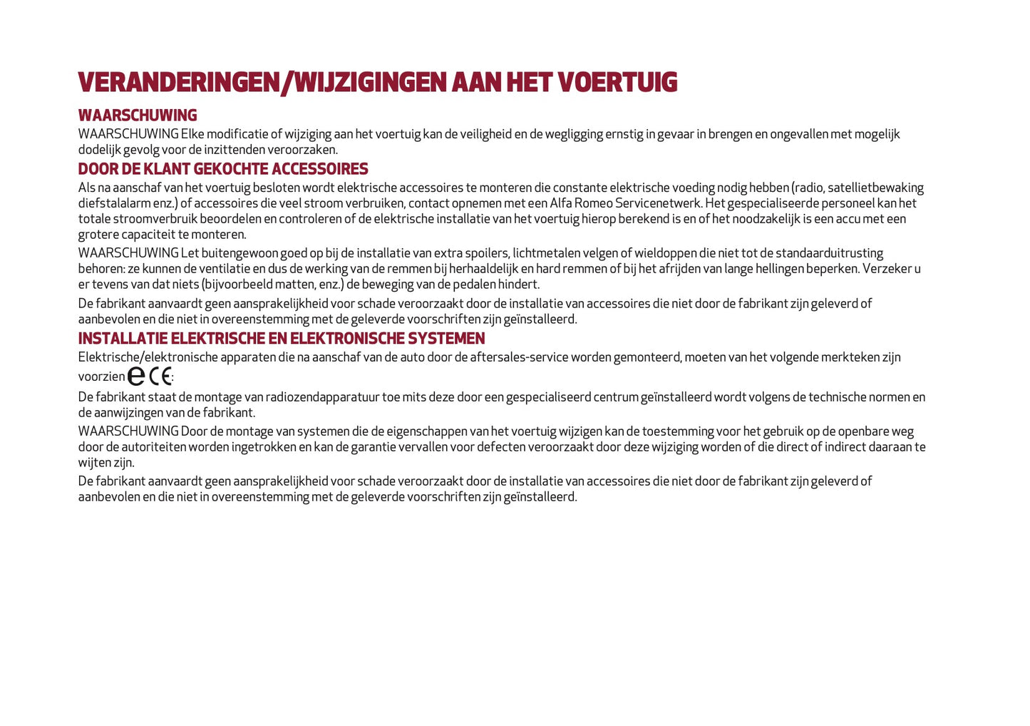 2026 Alfa Romeo Giulia Owner's Manual | Dutch