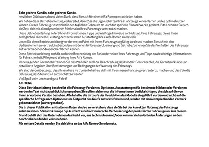 2025 Alfa Romeo Junior Owner's Manual | German