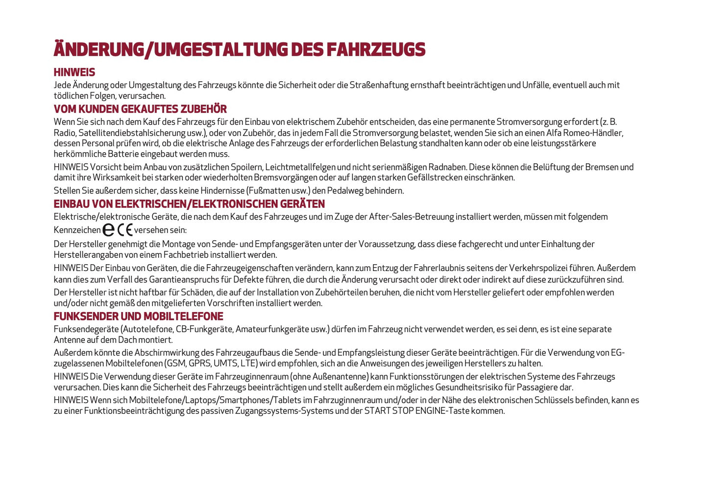 2025 Alfa Romeo Junior Owner's Manual | German