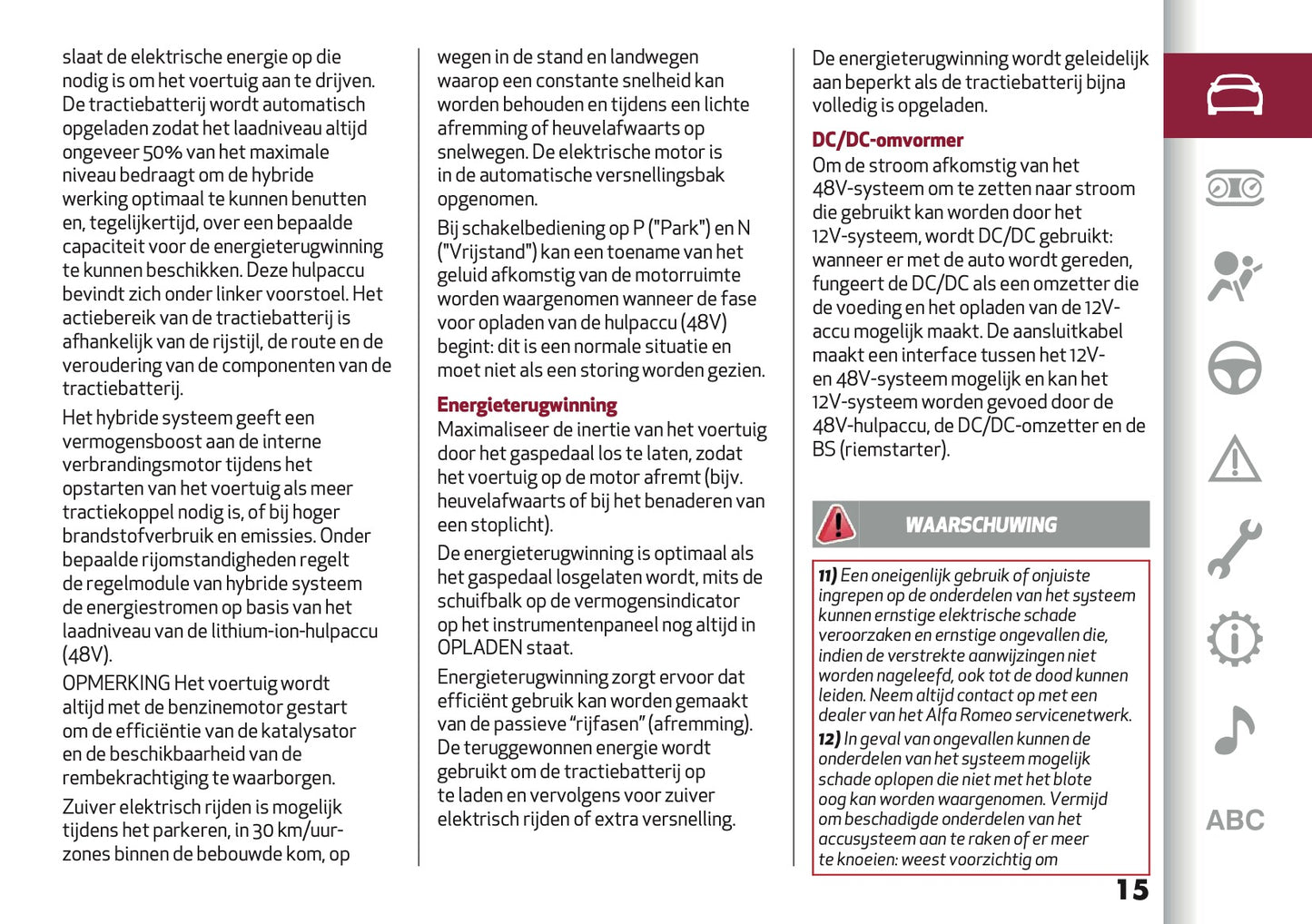 2025 Alfa Romeo Junior Gebruikershandleiding | Nederlands