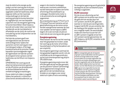 2025 Alfa Romeo Junior Gebruikershandleiding | Nederlands