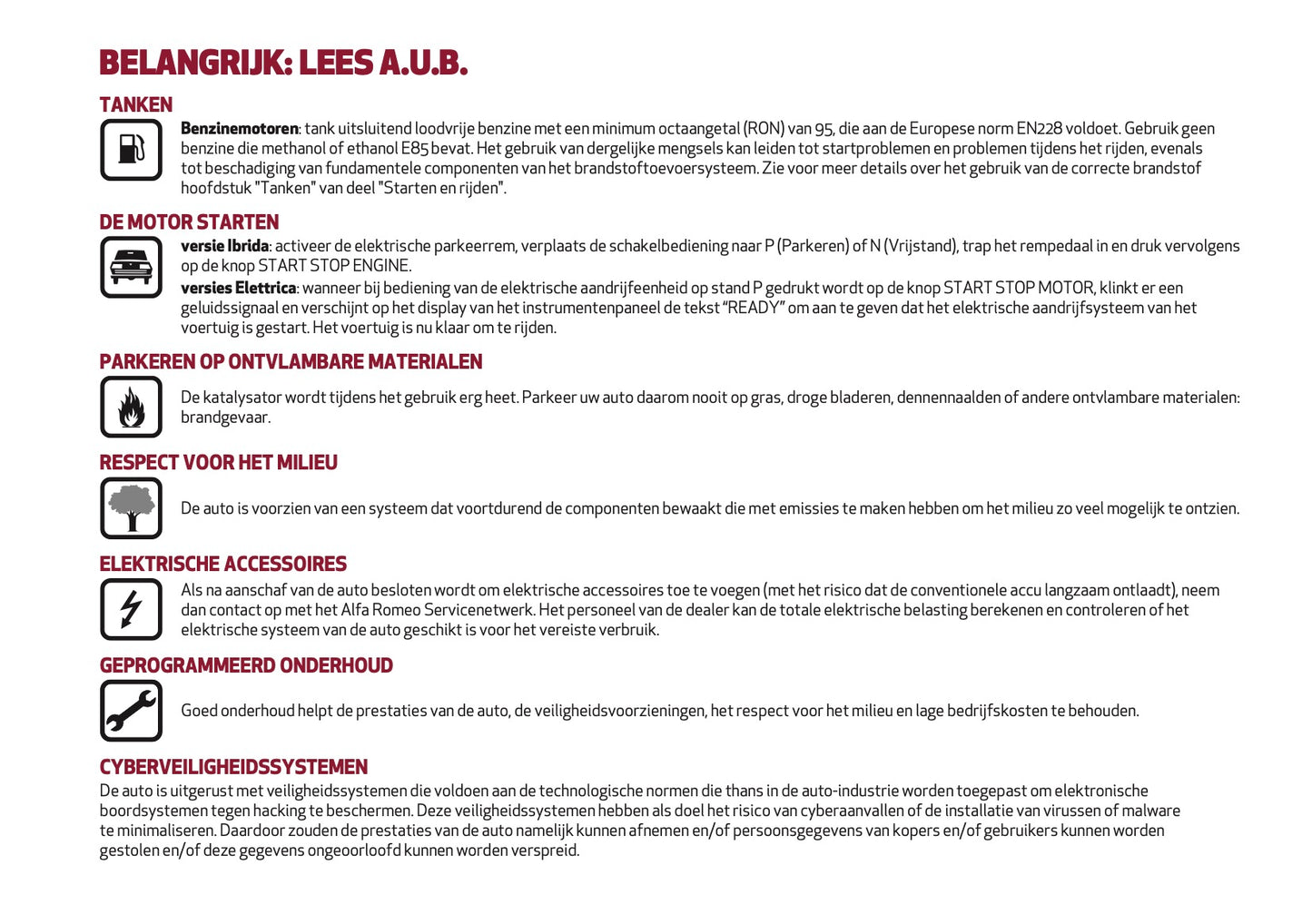 2025 Alfa Romeo Junior Gebruikershandleiding | Nederlands