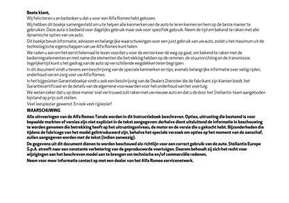 2024-2025 Alfa Romeo Tonale Gebruikershandleiding | Nederlands