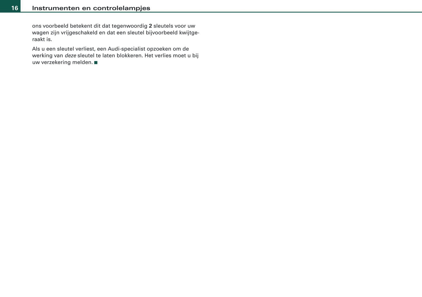 2007-2008 Audi A3 Owner's Manual | Dutch