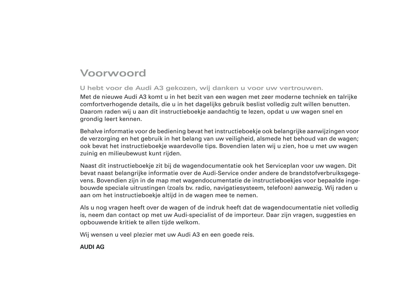 2007-2008 Audi A3 Owner's Manual | Dutch