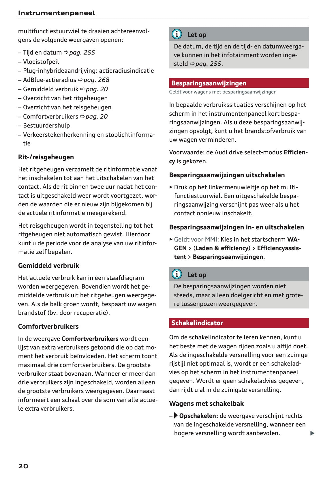 2020-2021 Audi A3 Owner's Manual | Dutch