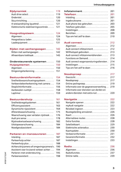 2021 Audi A3 Owner's Manual | Dutch