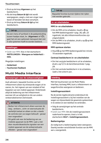 2022 Audi A3 Owner's Manual | Dutch