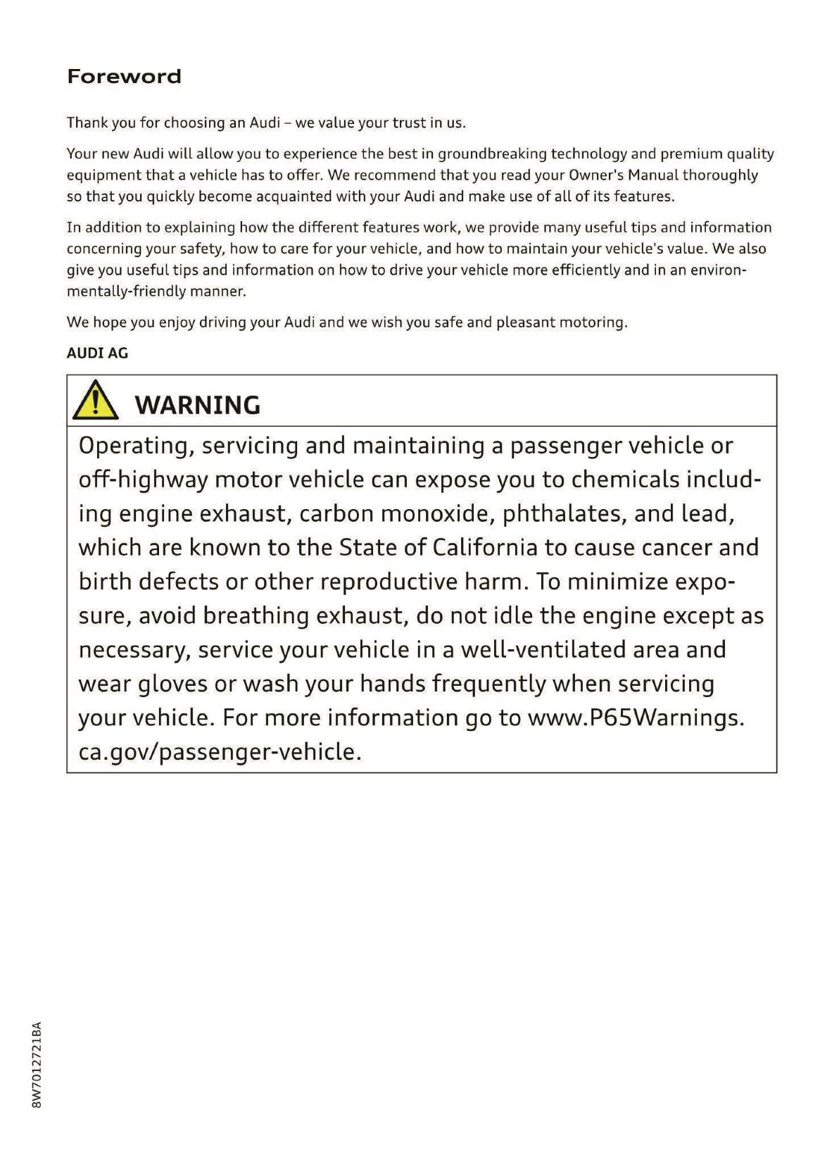 2020 Audi A5 Owner's Manual | English US