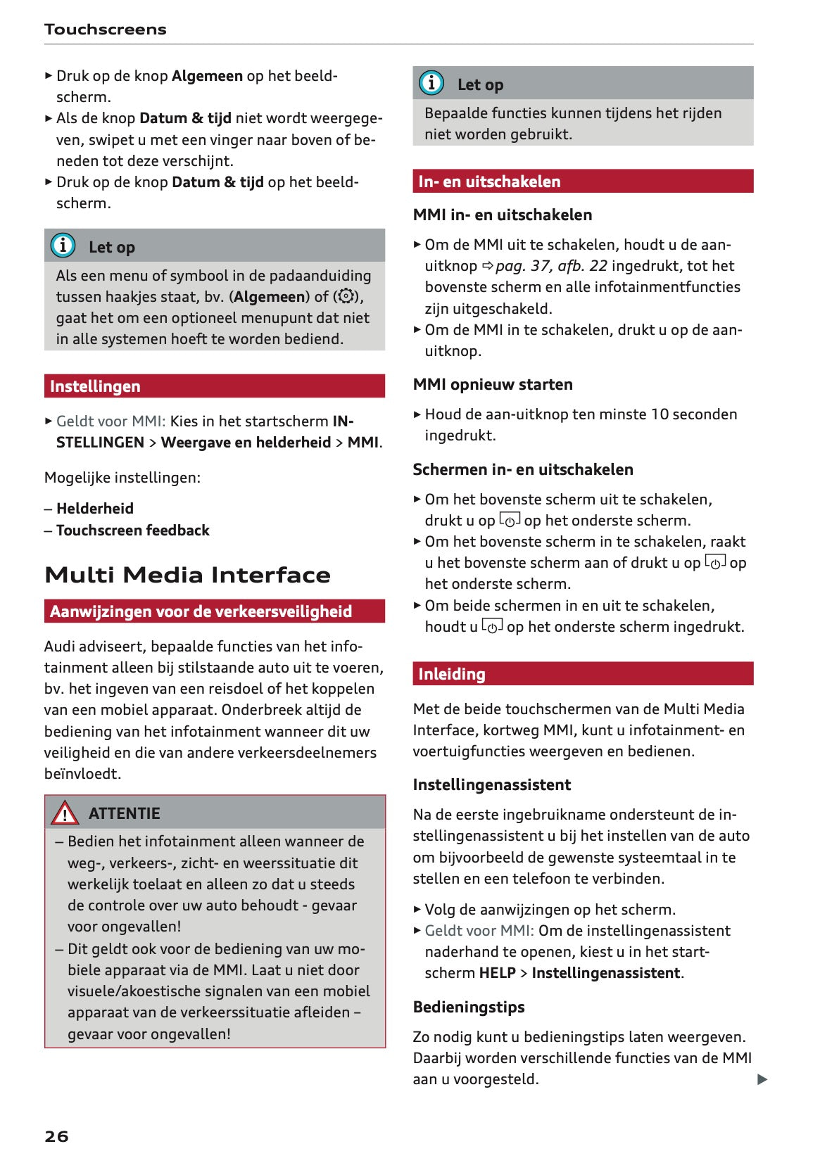 2022-2023 Audi A6 Owner's Manual | Dutch