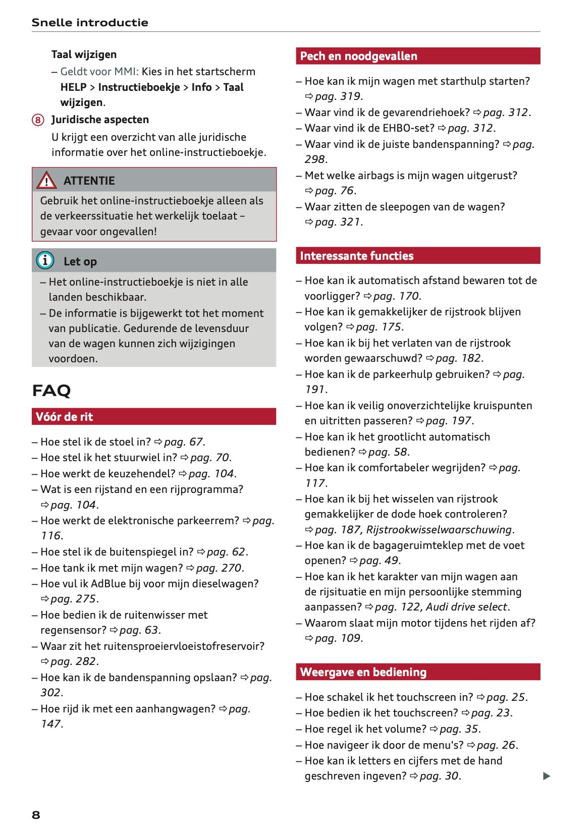 2022 Audi Q3 Owner's Manual | Dutch