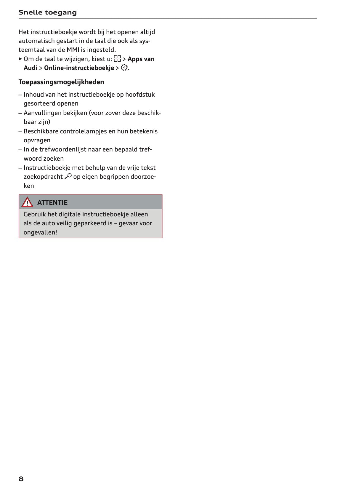 2026 Audi Q3 Owner's Manual | Dutch