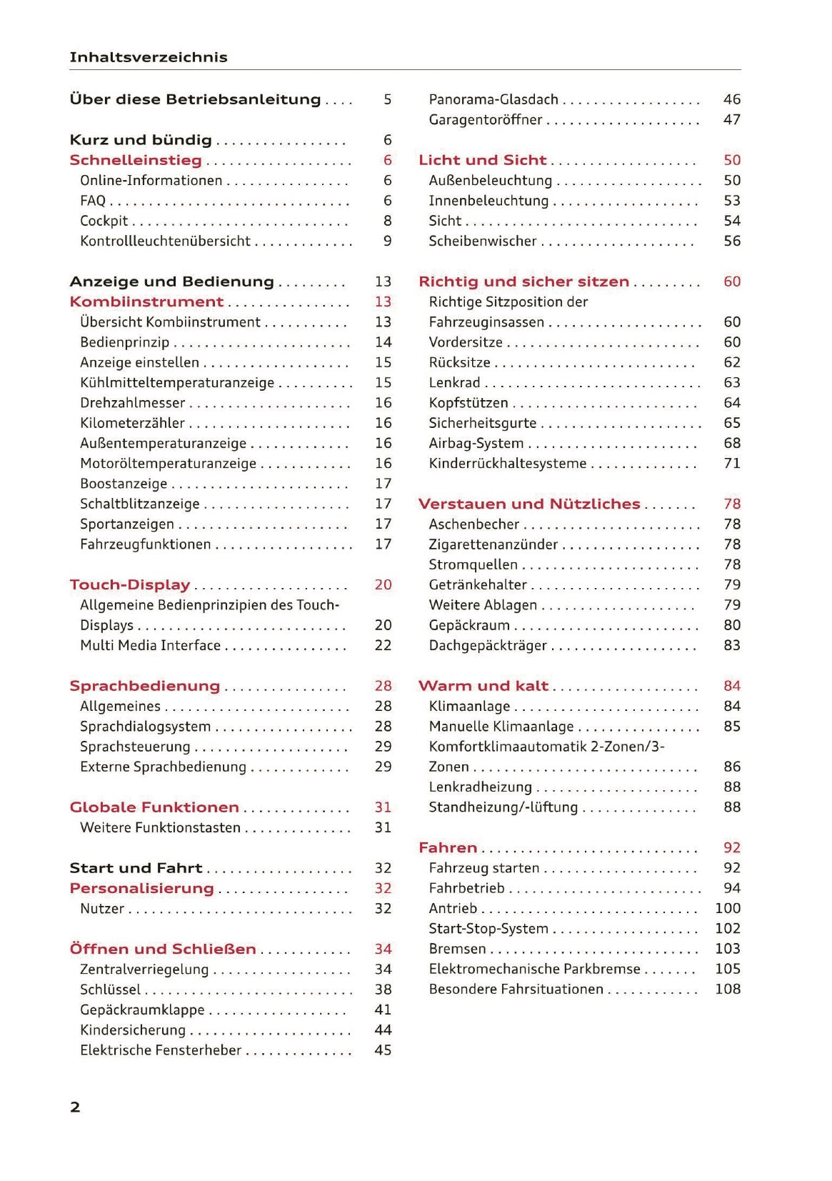 2019-2020 Audi Q3/RS Q3 Owner's Manual | German
