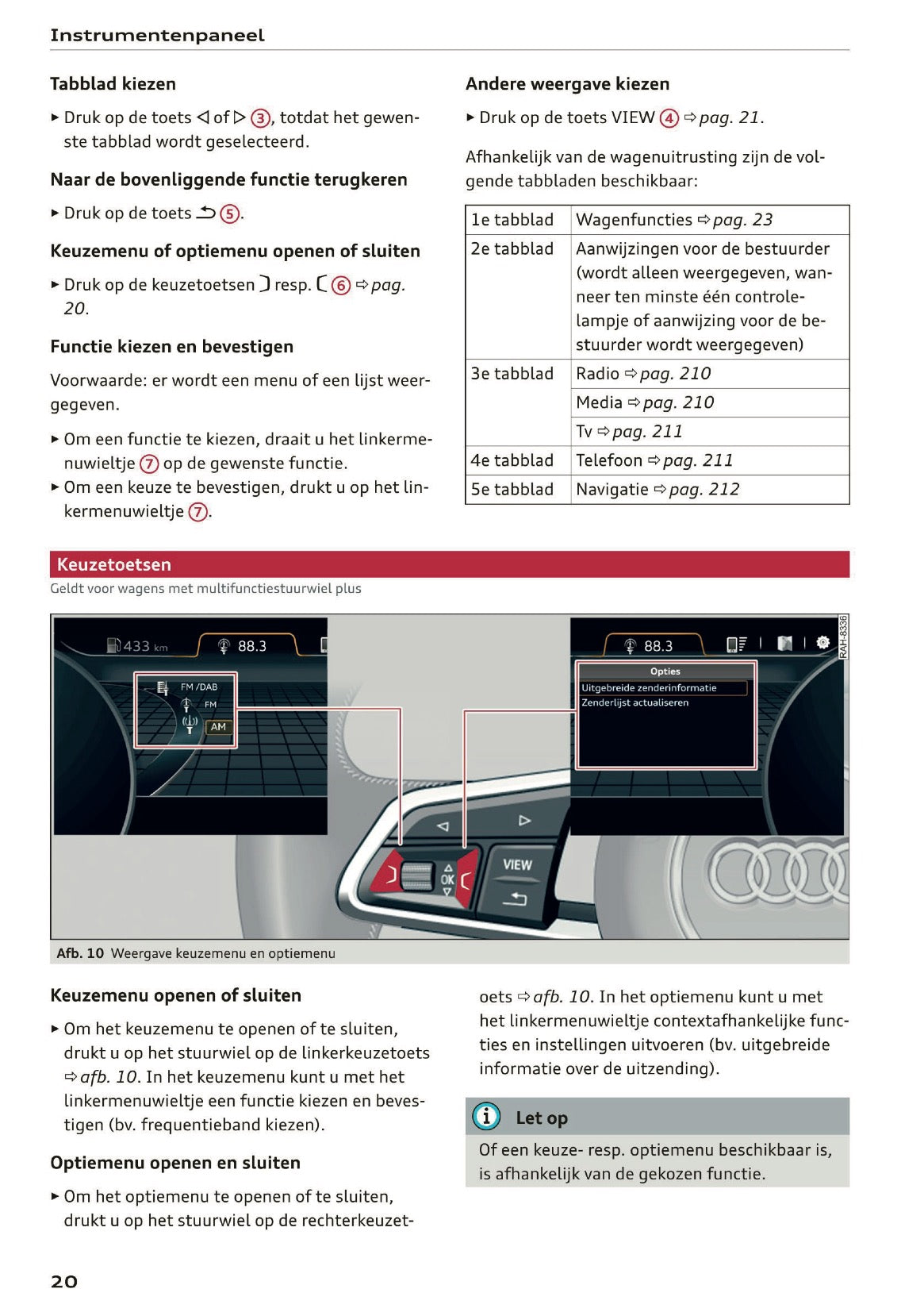 2020 Audi Q5 Owner's Manual | Dutch