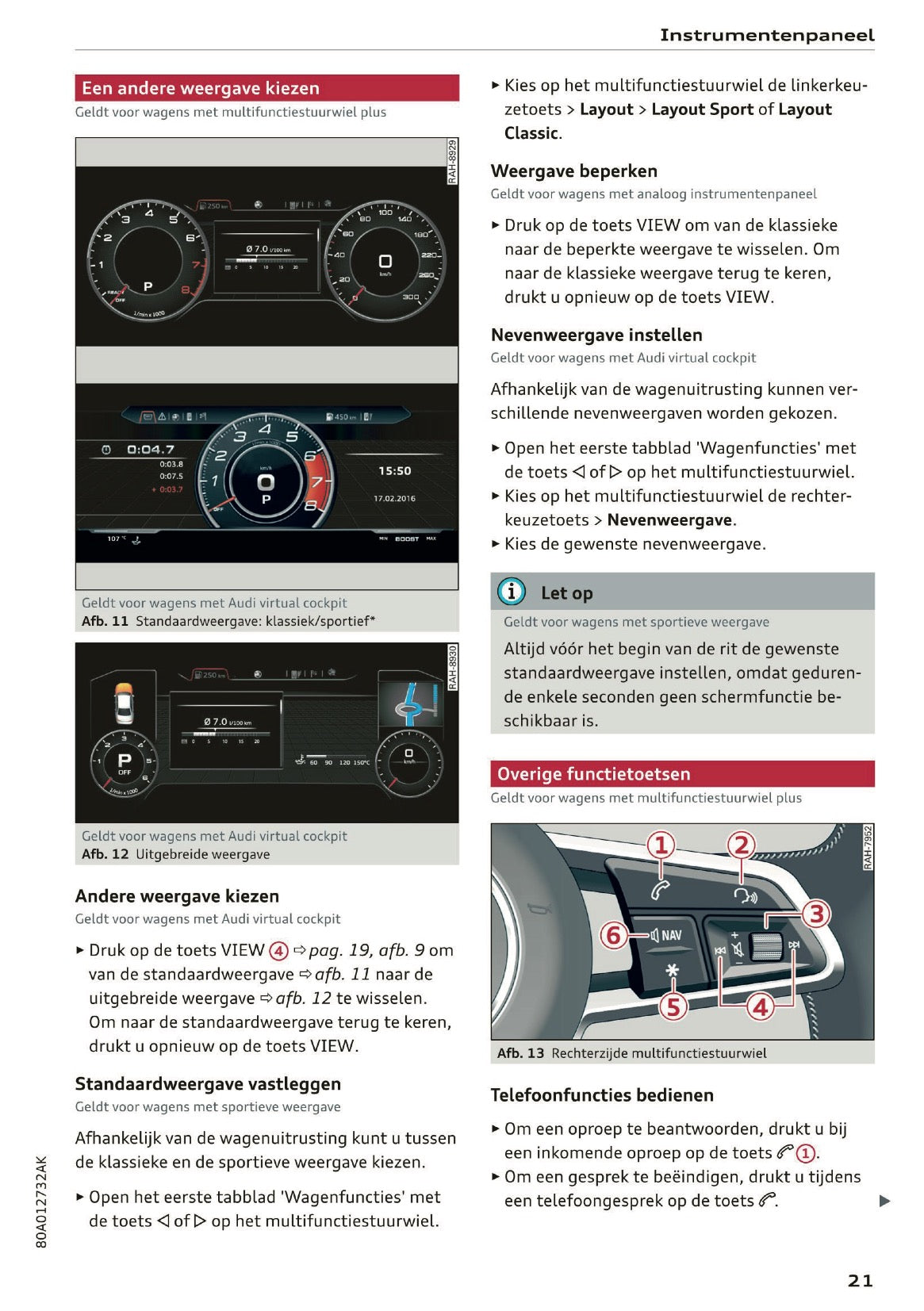 2020 Audi Q5 Owner's Manual | Dutch