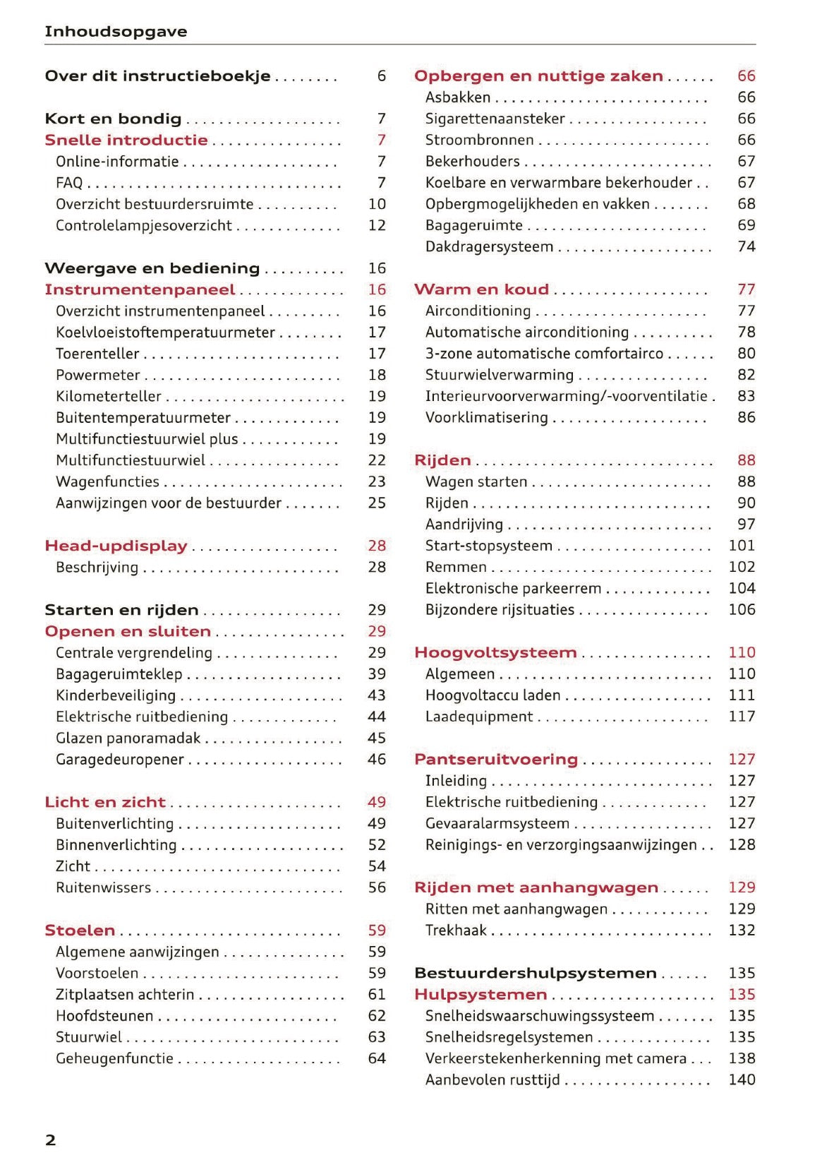 2020 Audi Q5 Owner's Manual | Dutch