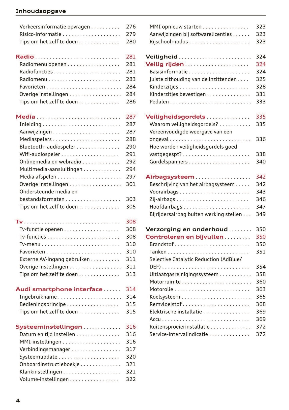 2020 Audi Q5 Owner's Manual | Dutch