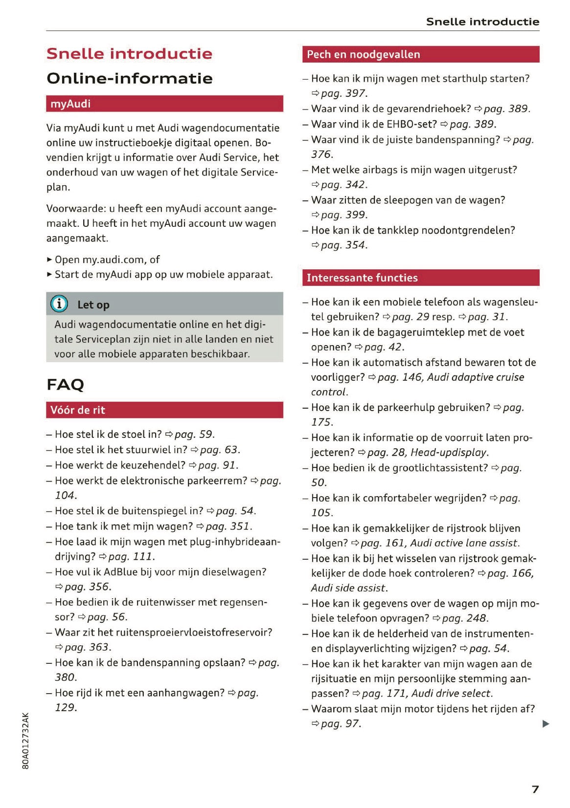 2020 Audi Q5 Owner's Manual | Dutch