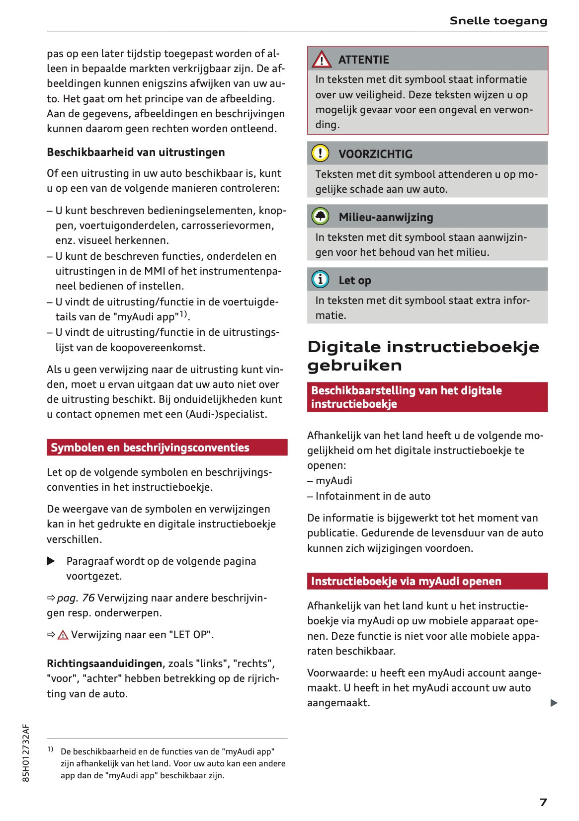 2025 Audi Q6 e-tron Owner's Manual | Dutch