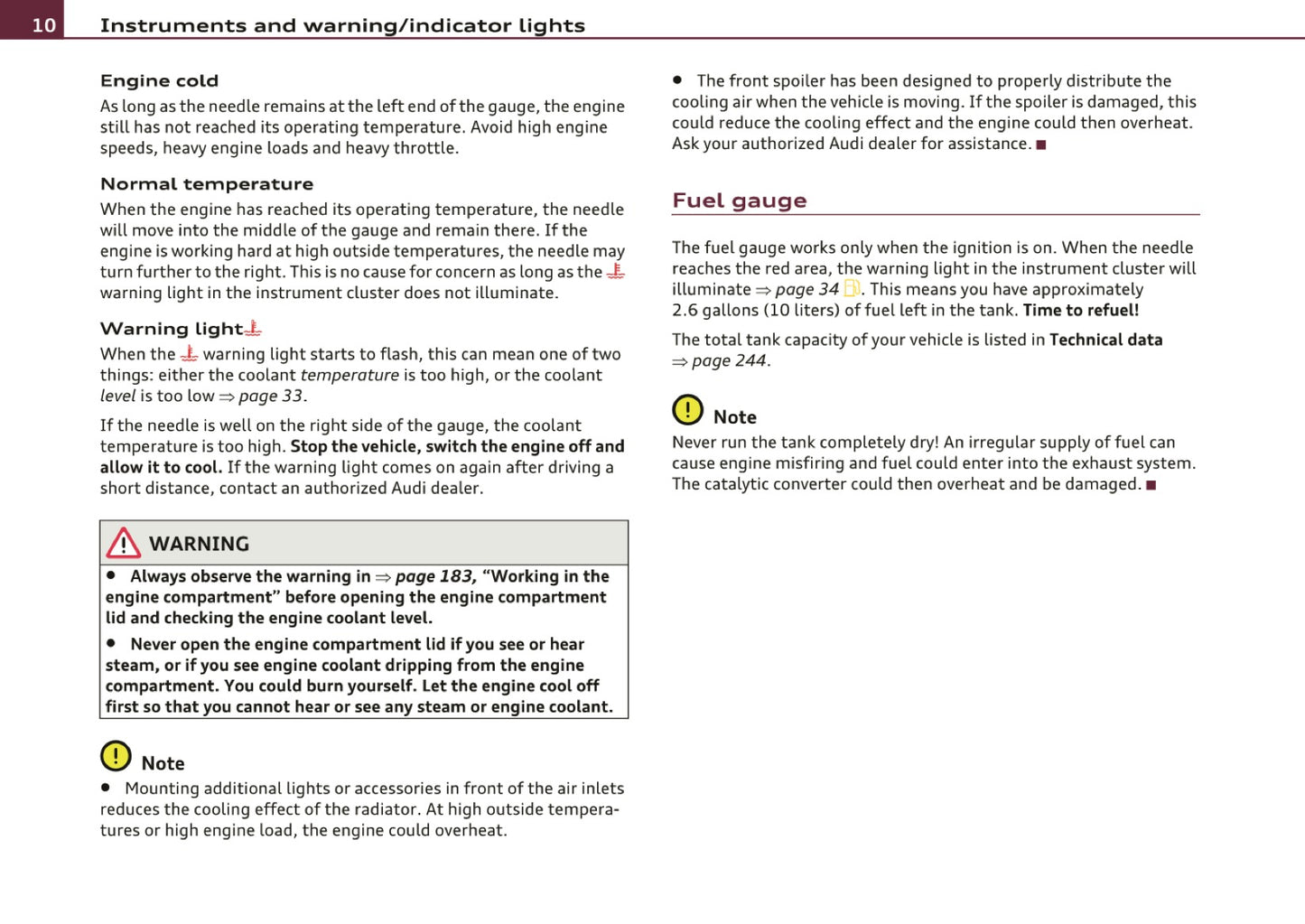 2010 Audi R8 Owner's Manual | English US