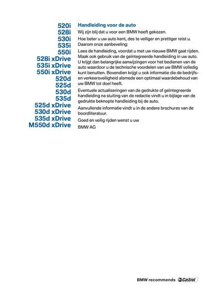 2012 BMW 5 Serie Gebruikershandleiding | Nederlands