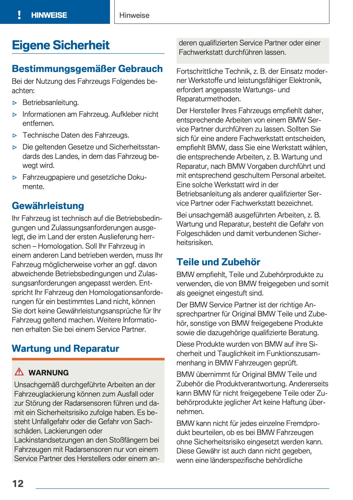 2019 BMW 5 Series Touring Owner's Manual | German