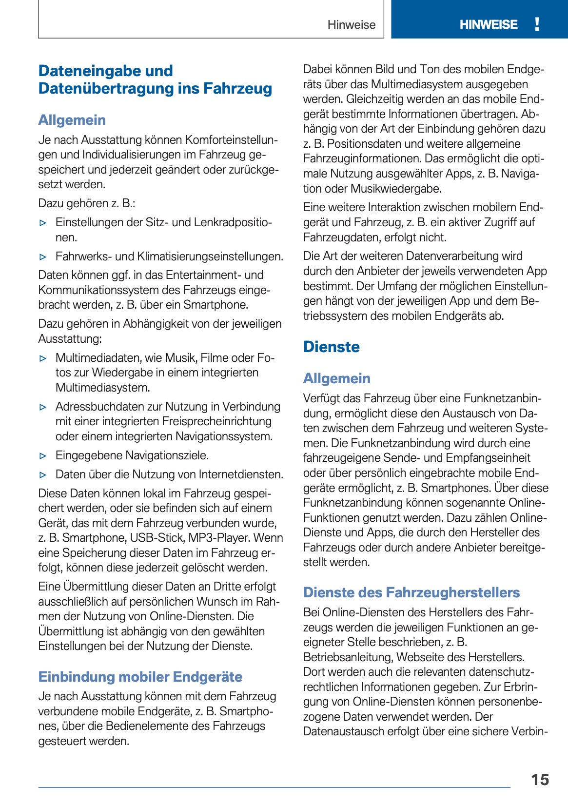 2019 BMW 5 Series Touring Owner's Manual | German