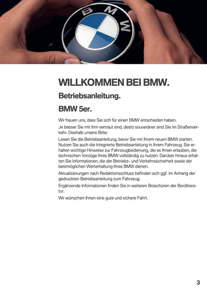 2019 BMW 5 Series Touring Owner's Manual | German