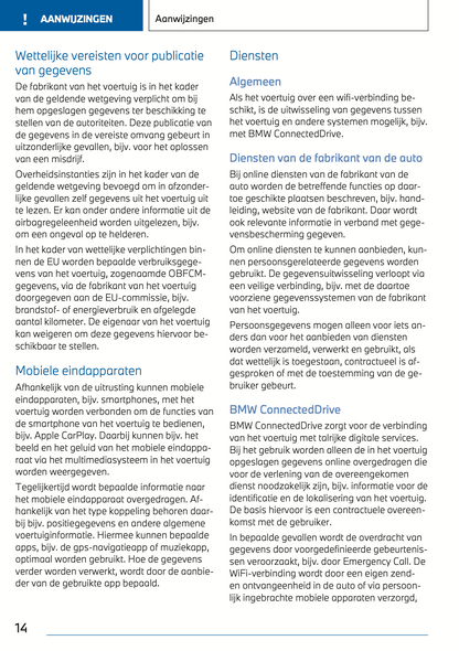 2022 BMW 3 Series Touring Owner's Manual | Dutch