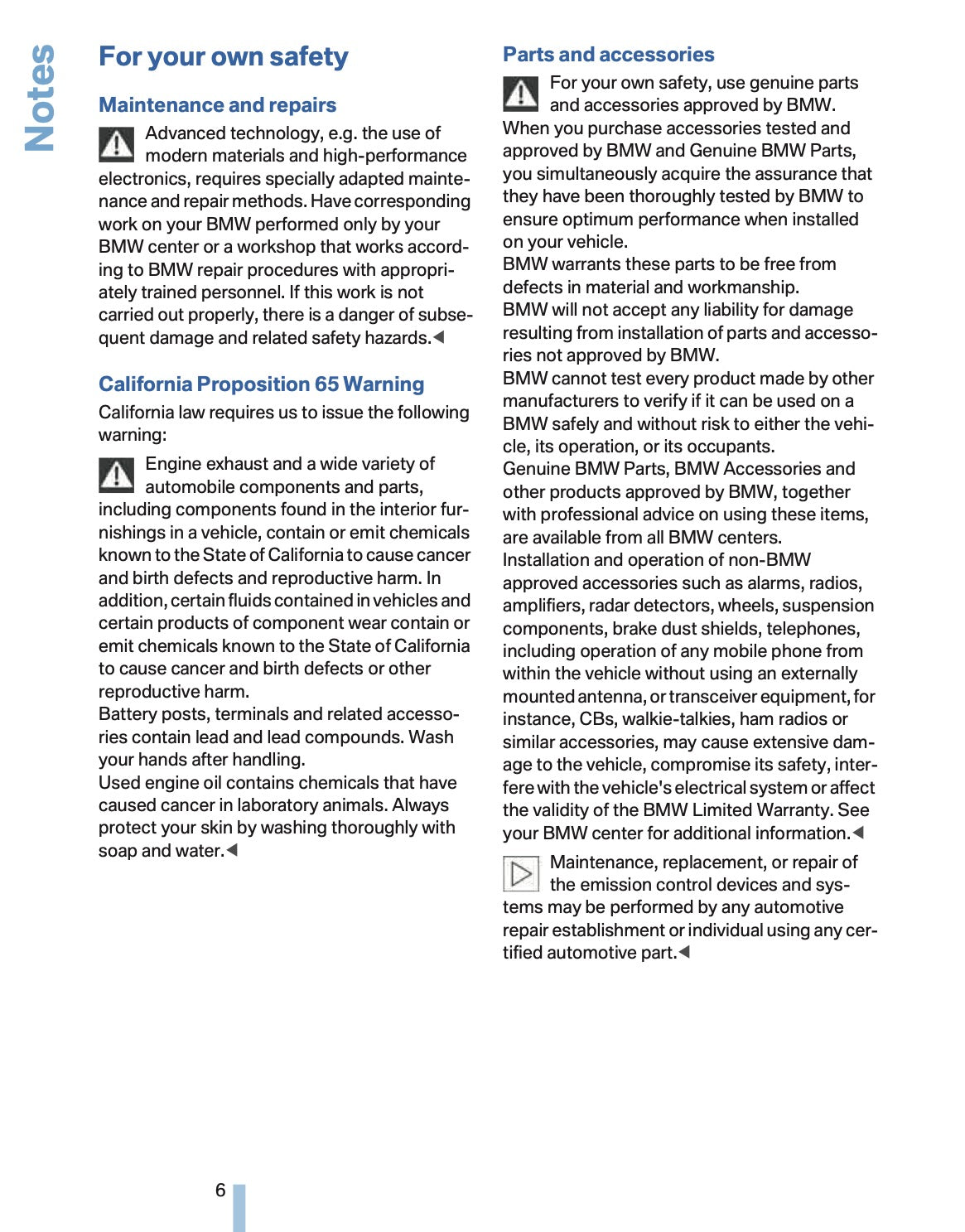 2007 BMW 6 Series Owner's Manual | English US