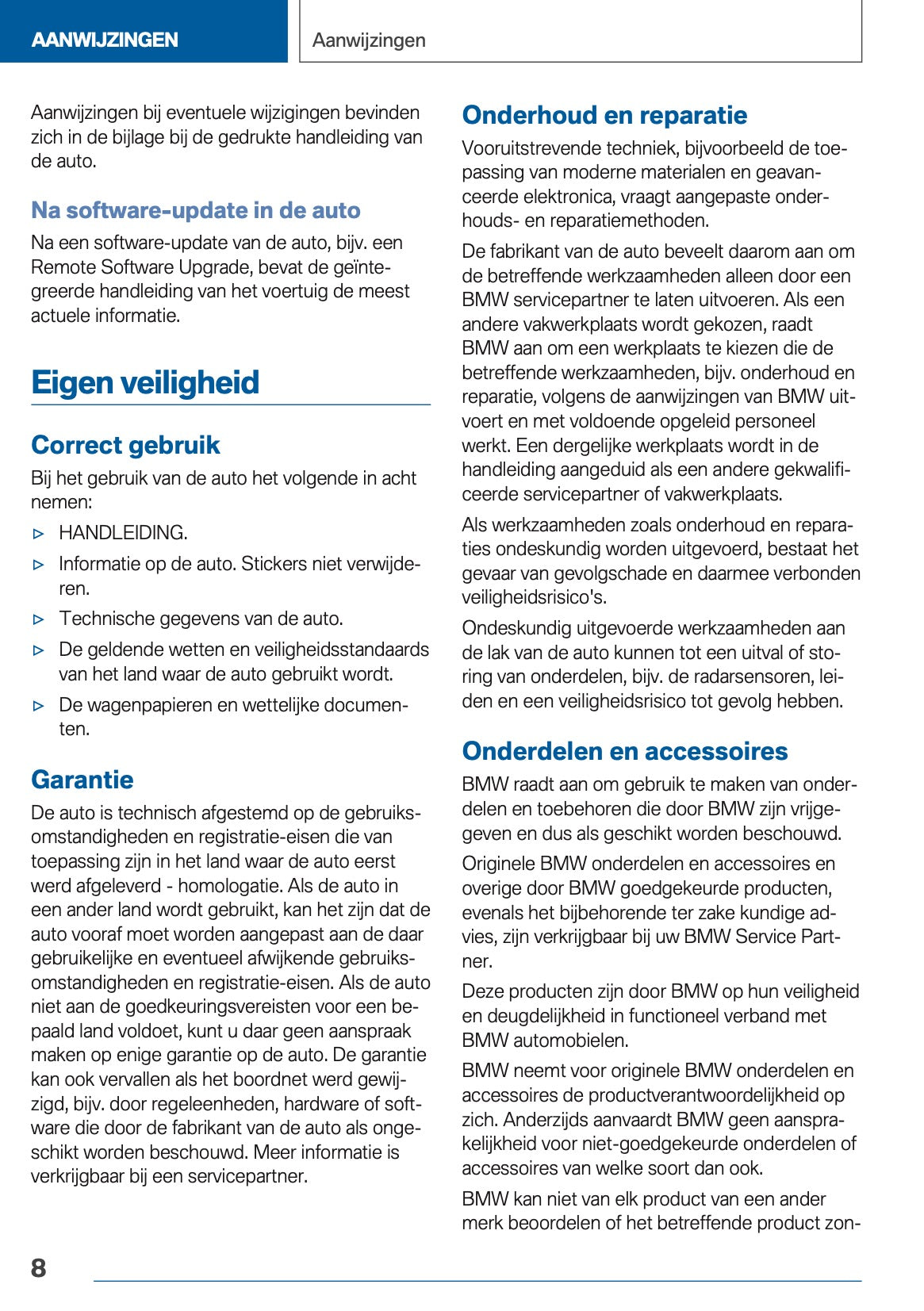 2020-2021 BMW X3 Owner's Manual | Dutch
